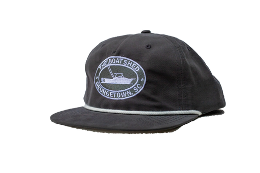 The Boat Shed Logo Rope Hat - Charcoal/ White