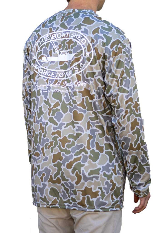 The Boat Shed Old School Camo Performance Shirt