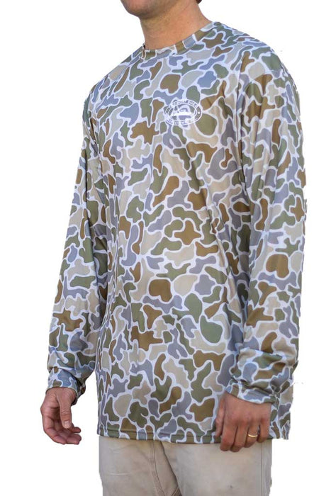 The Boat Shed Old School Camo Performance Shirt