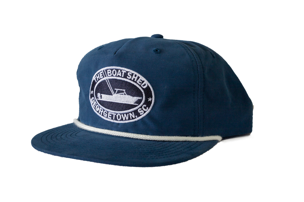 The Boat Shed Logo Rope Hat - Navy/ White